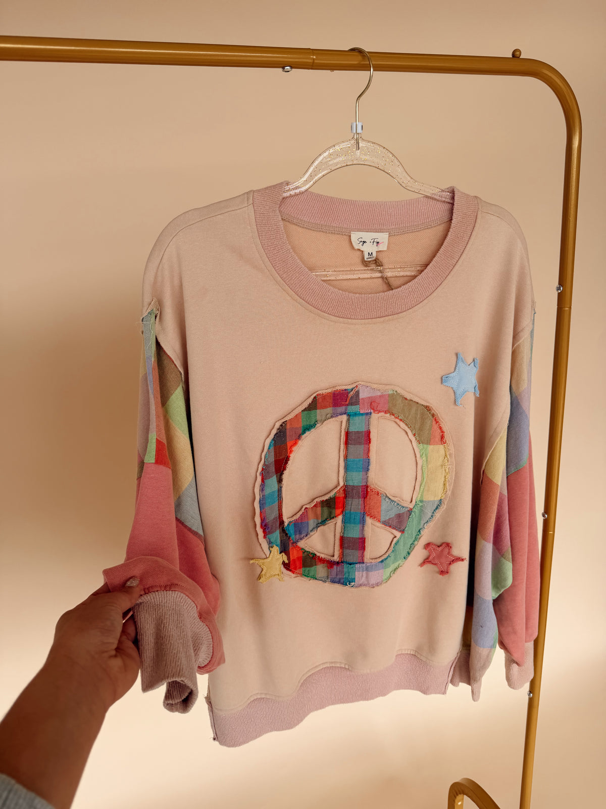 Patchwork Peace Sweatshirt - 2 Colors
