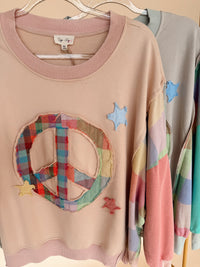 Patchwork Peace Sweatshirt - 2 Colors