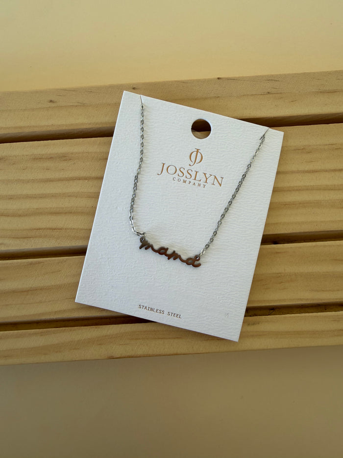 SS TF Mama Necklace in Silver