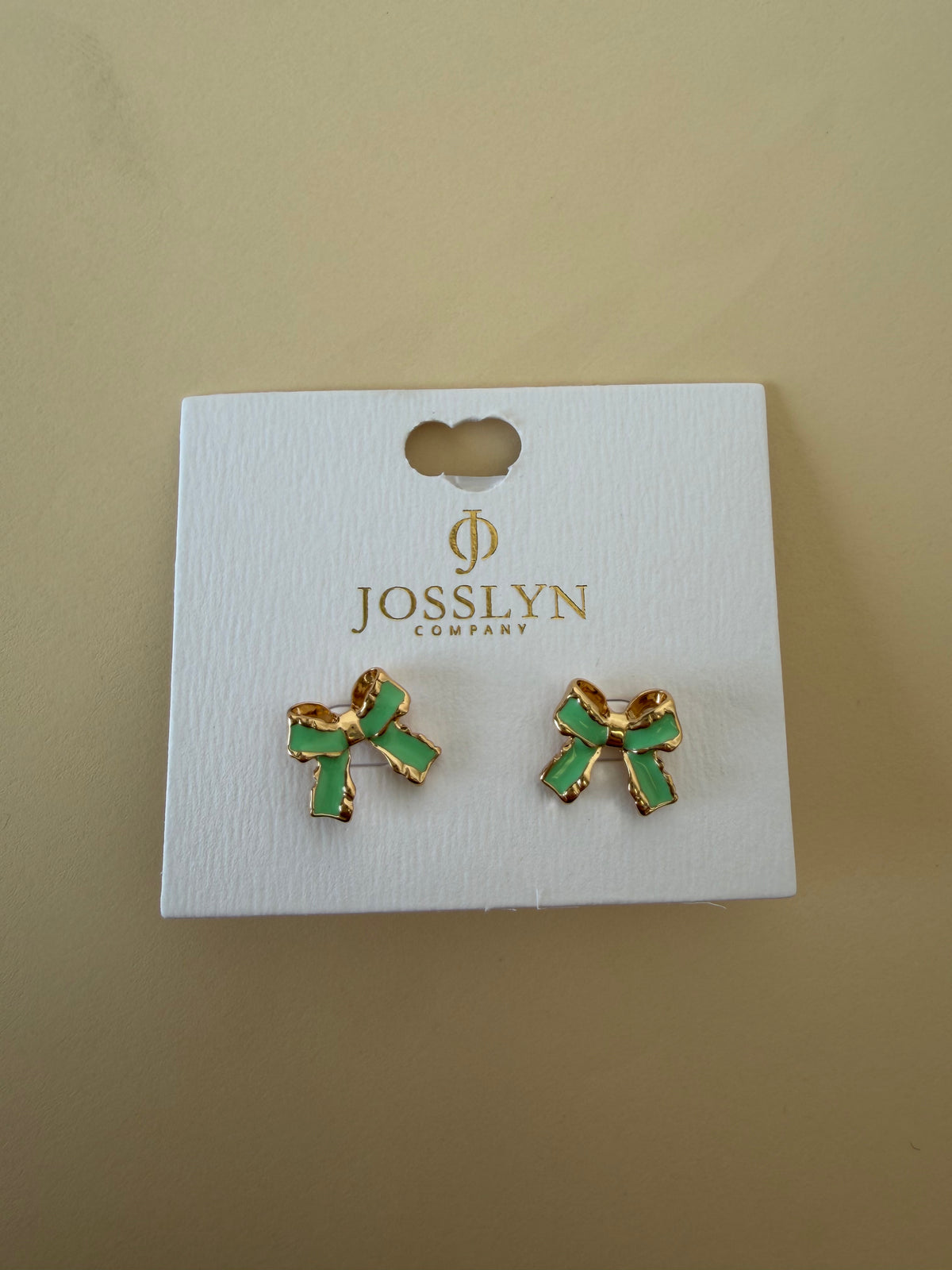 Gold Mint Epoxy Bow Studs