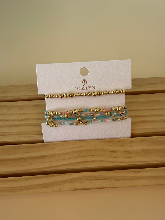 Multi Layer Natural Stone Ball Bracelet Multi