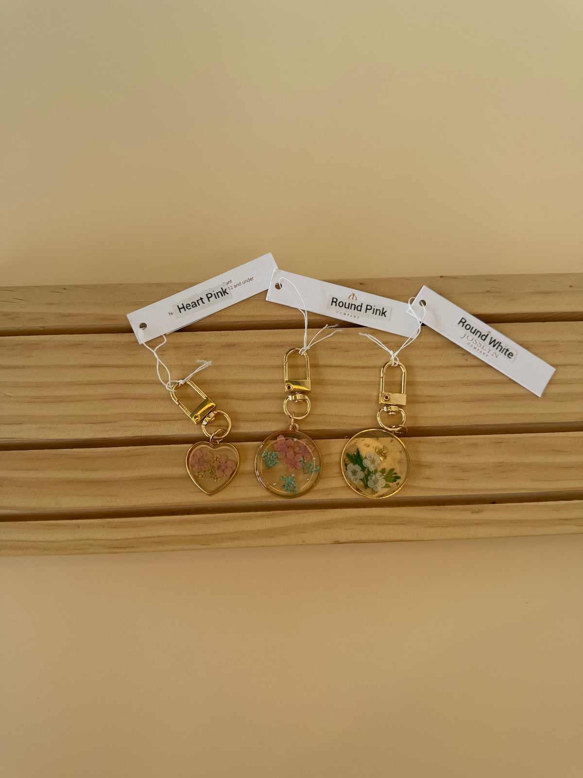 Flattened Flower Bag Charm/Keychain