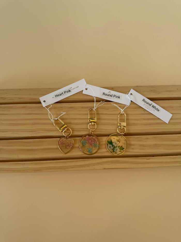 Flattened Flower Bag Charm/Keychain