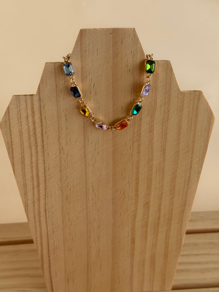 Rainbow Gemstone Tennis Bracelet
