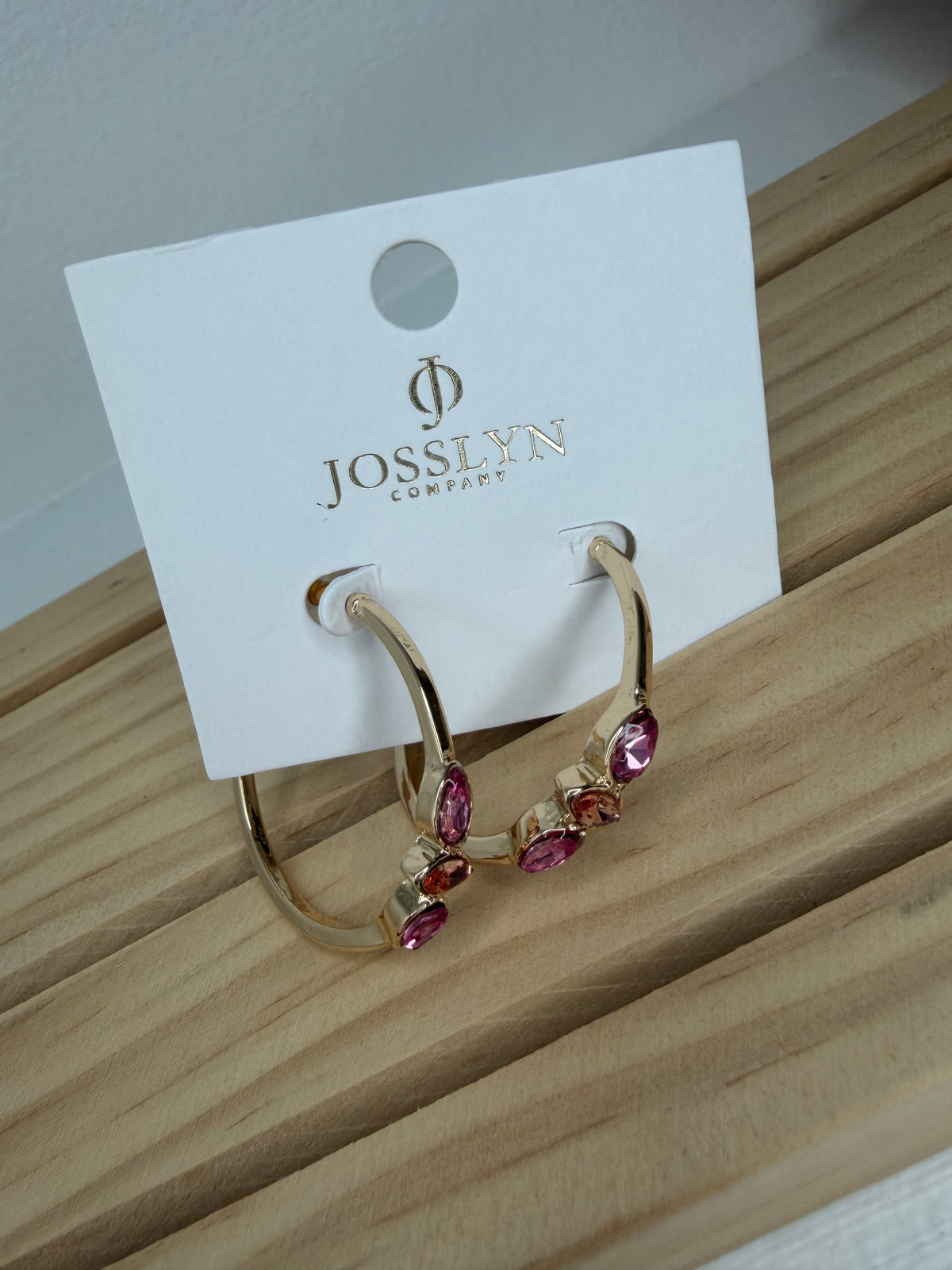 Fuchsia Marquise Crystal Hoops