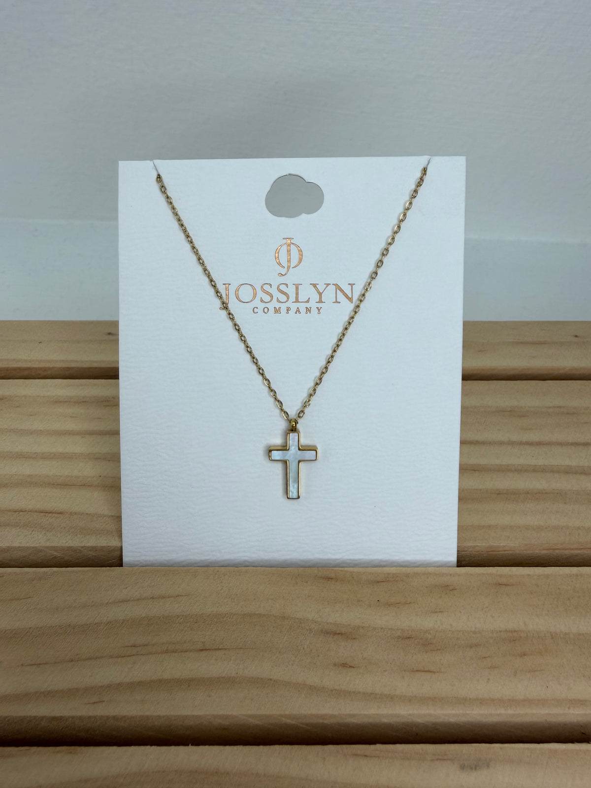 Cross Necklace White/Gold