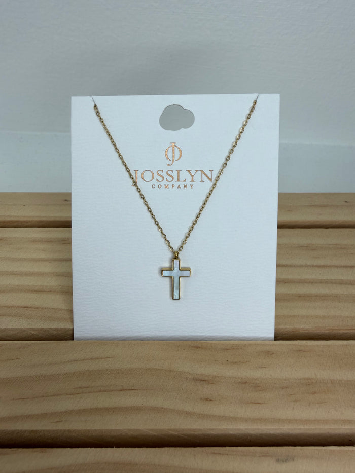 Cross Necklace White/Gold