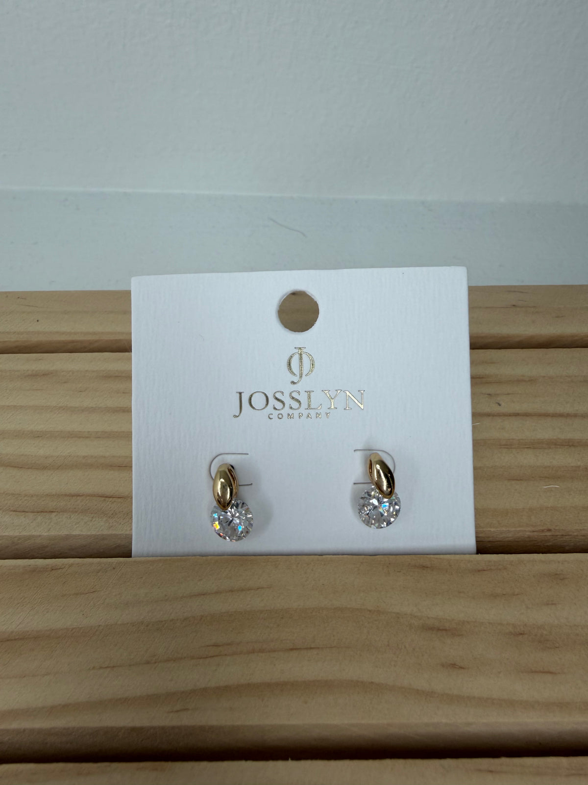 Crystal On Gold Post Studs