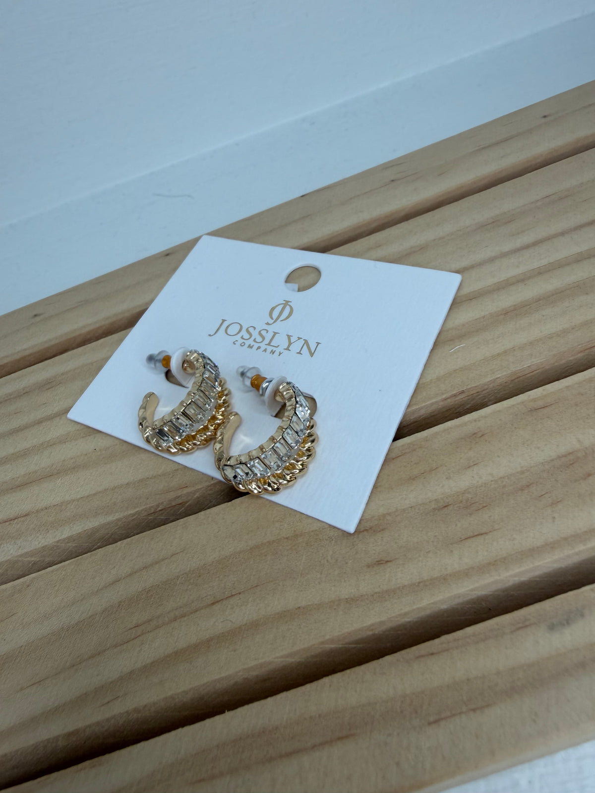 Rhinestone Entwined Huggie Hoop Earrings
