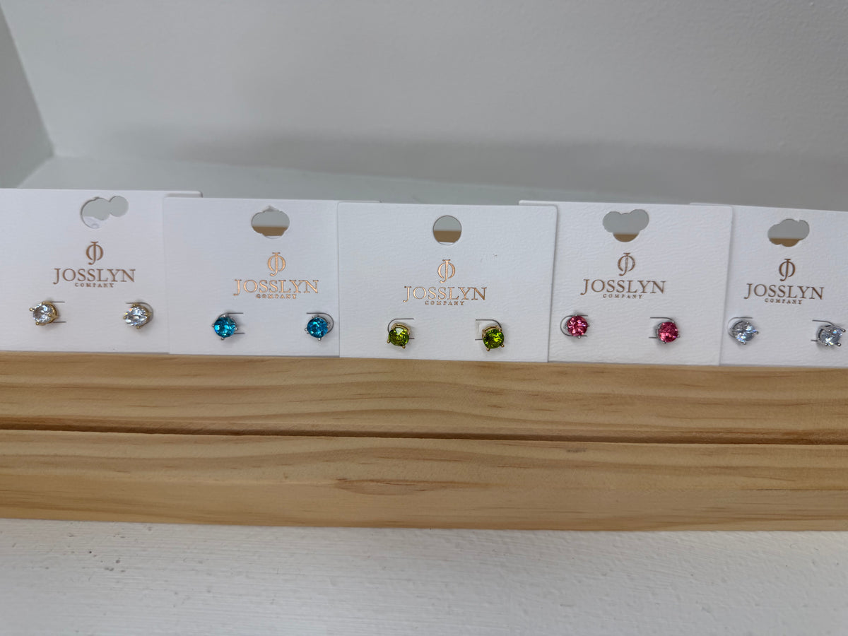 Crystal Stud Earrings- 5 Colors!