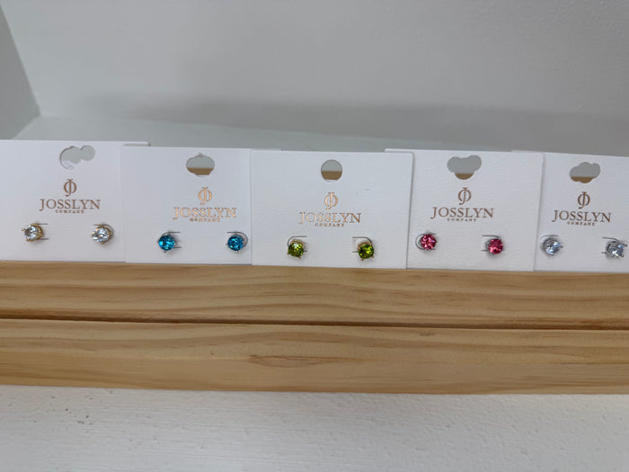 Crystal Stud Earrings- 5 Colors!