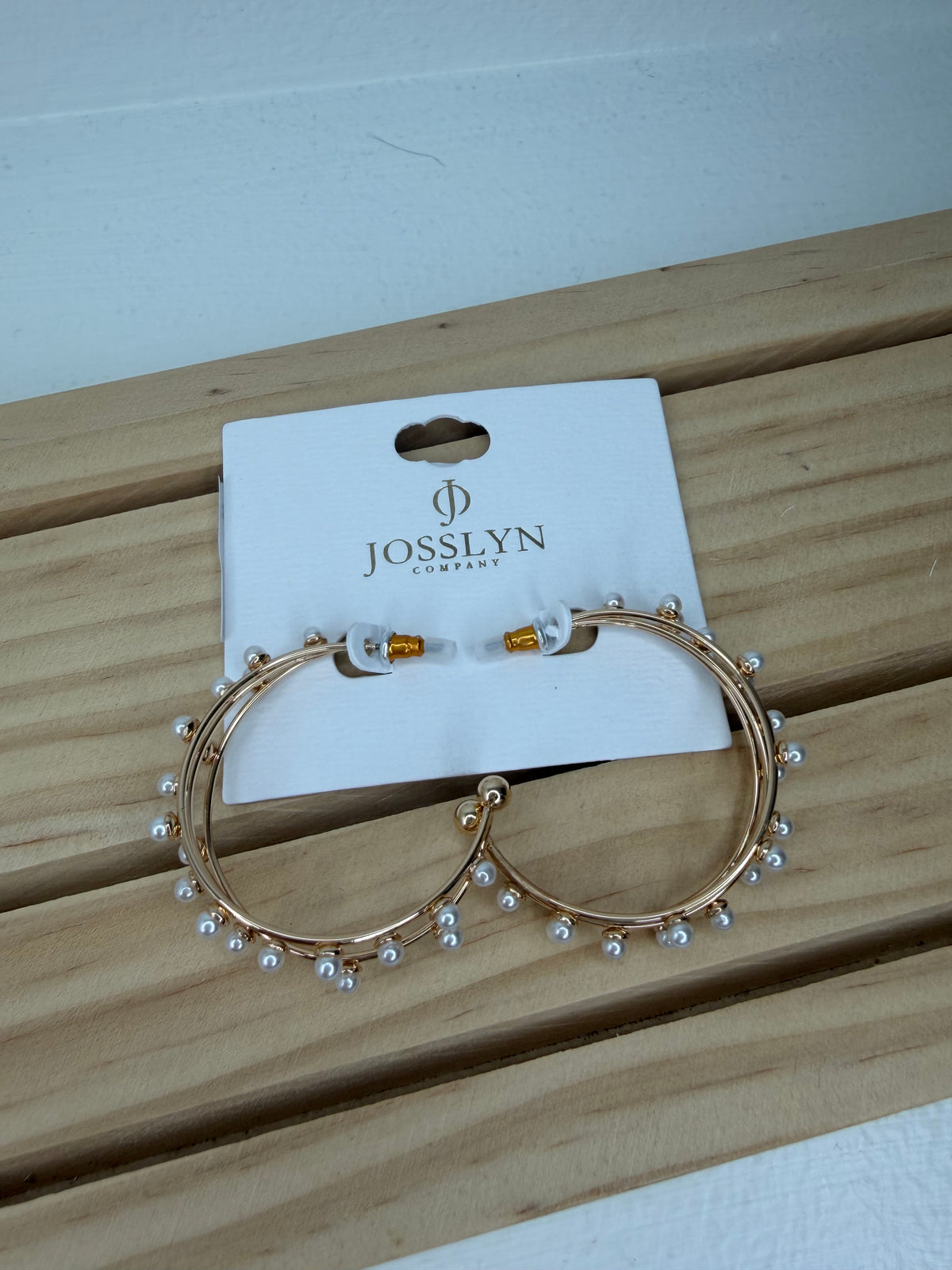 Triple Row Wire Pearl Hoops