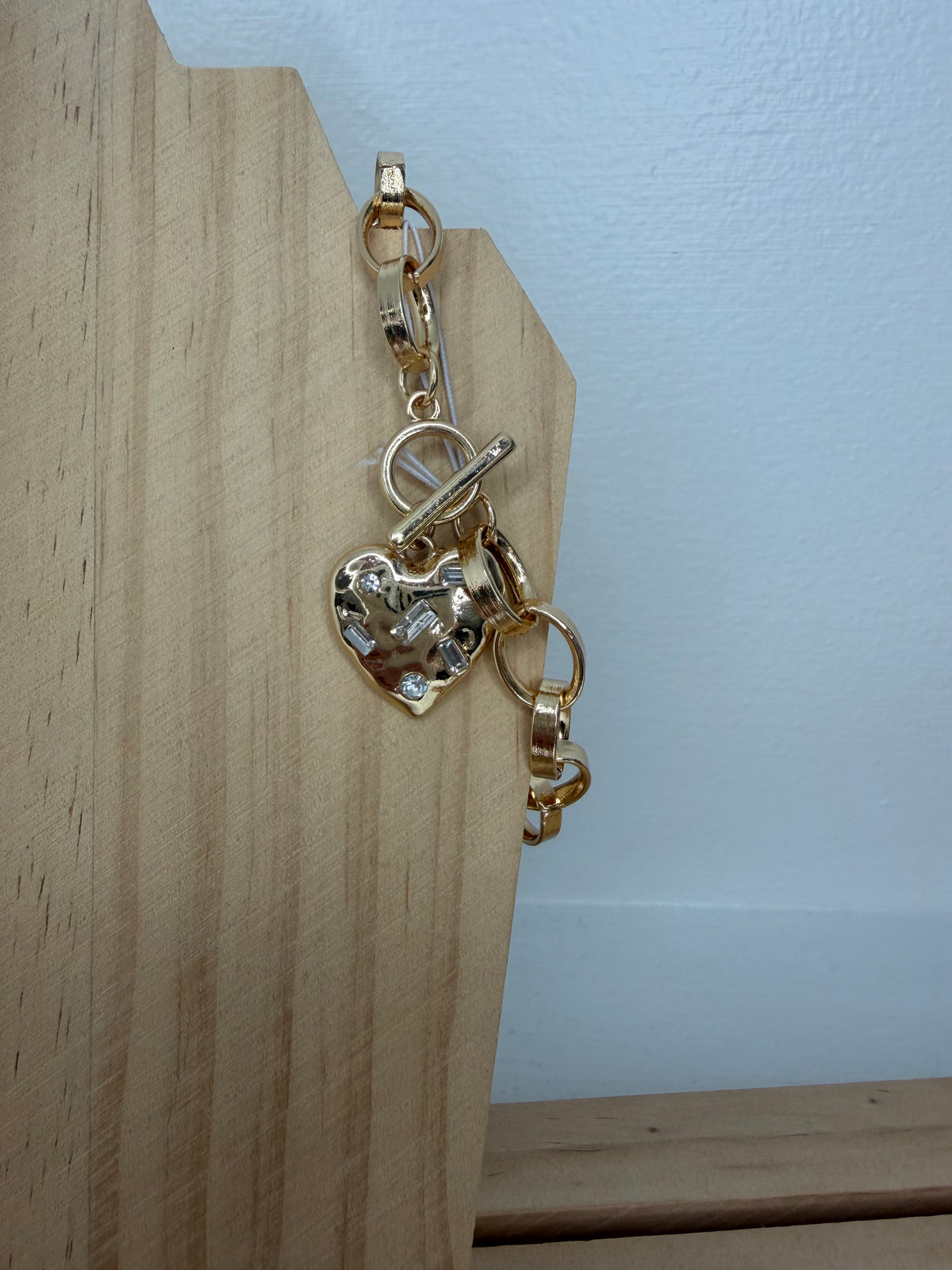 Crystal Heart Toggle Bracelet