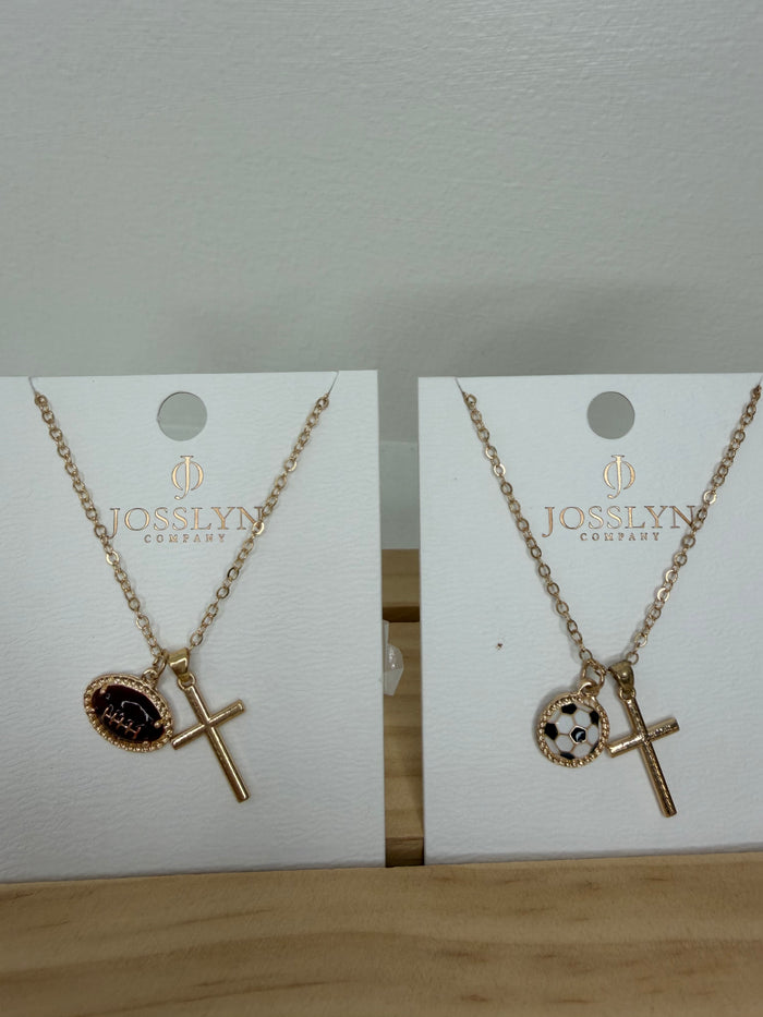 Sports Cross Necklace- 2 Styles!