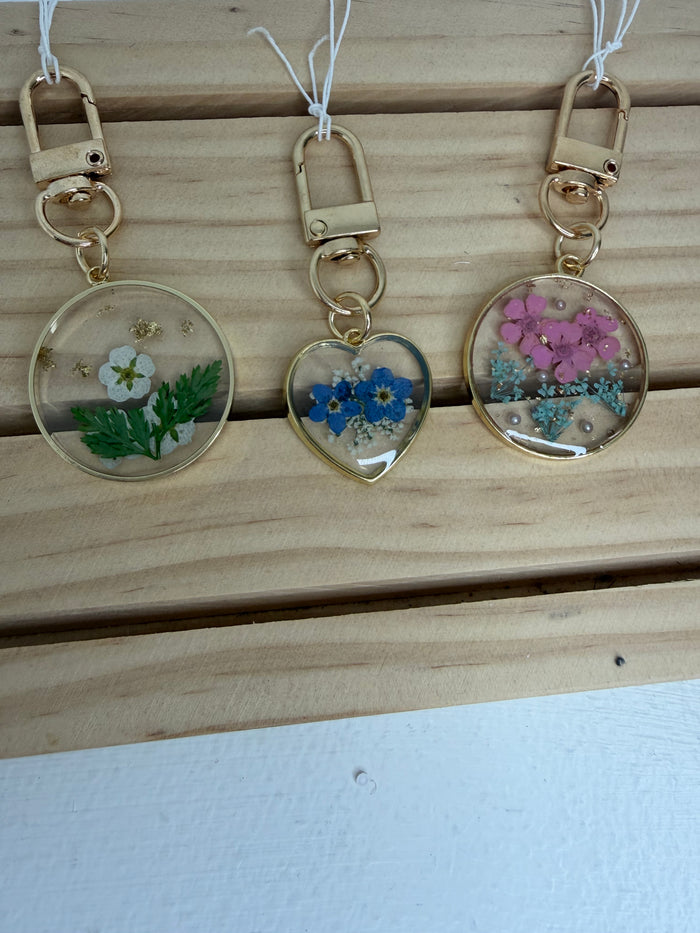Flattened Flower Bag Charm/Keychain- 4 Styles!