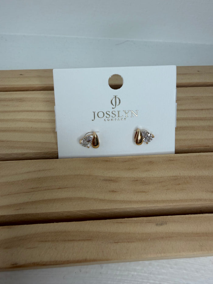Heart Shaped Crystal Studs