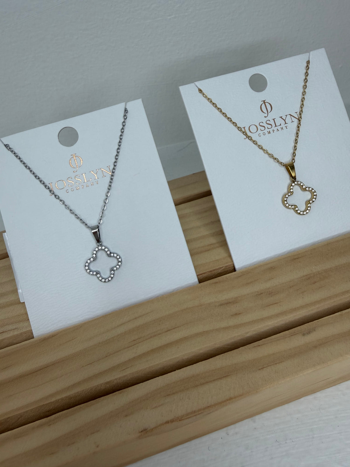 Clover Outline Necklace- 2 Colors!