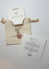 Vintage Rose Cross Necklace