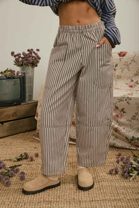 Stripe Pocket Detail Wide Leg Pants- 2 Colors!