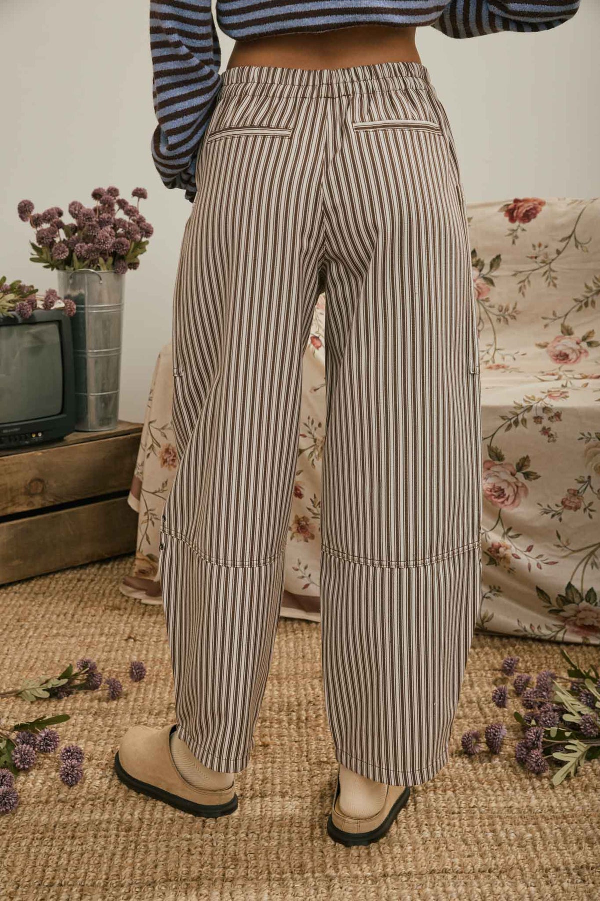 Stripe Pocket Detail Wide Leg Pants- 2 Colors!
