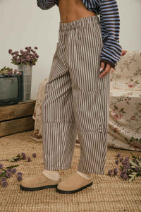 Stripe Pocket Detail Wide Leg Pants- 2 Colors!