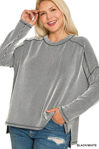 Curvy Long Sleeve Stripe Shirt- 3 Colors!