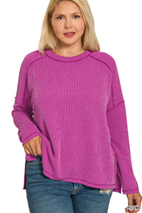 Curvy Long Sleeve Stripe Shirt- 3 Colors!