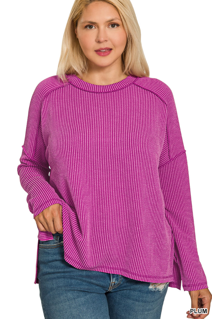 Curvy Long Sleeve Stripe Shirt- 3 Colors!
