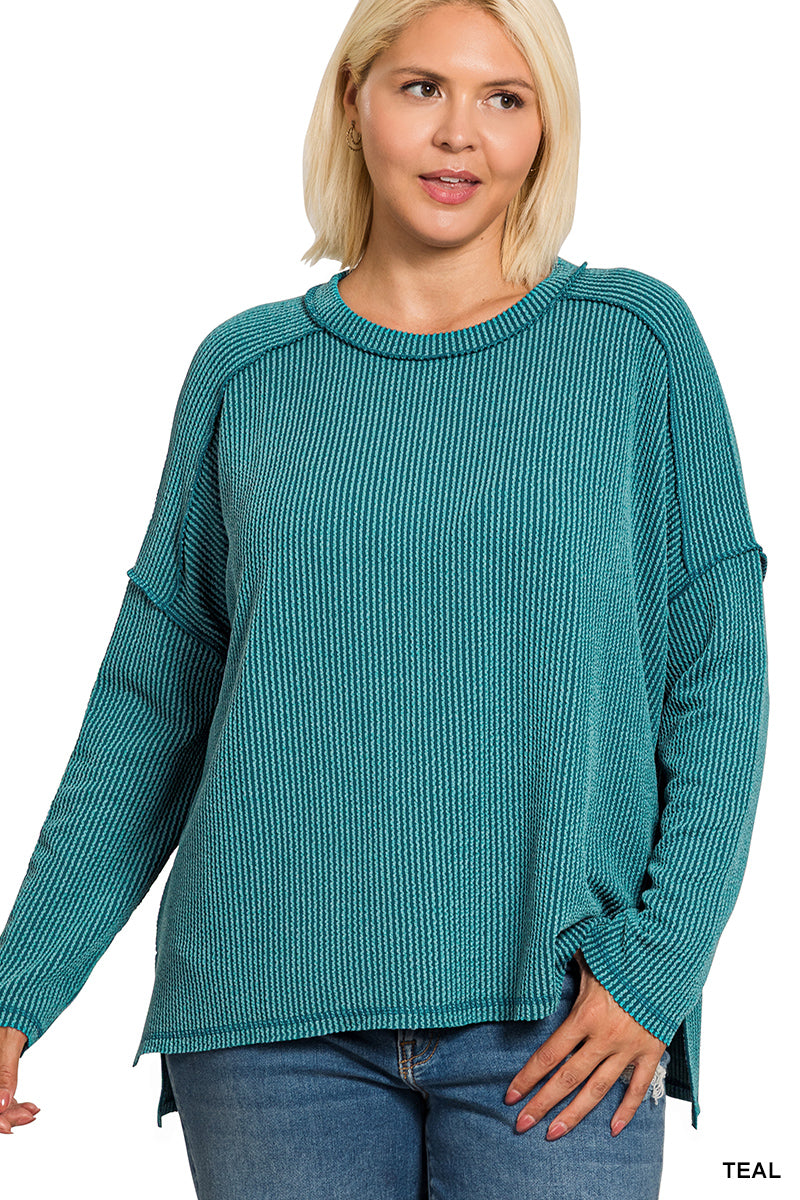 Curvy Long Sleeve Stripe Shirt- 3 Colors!