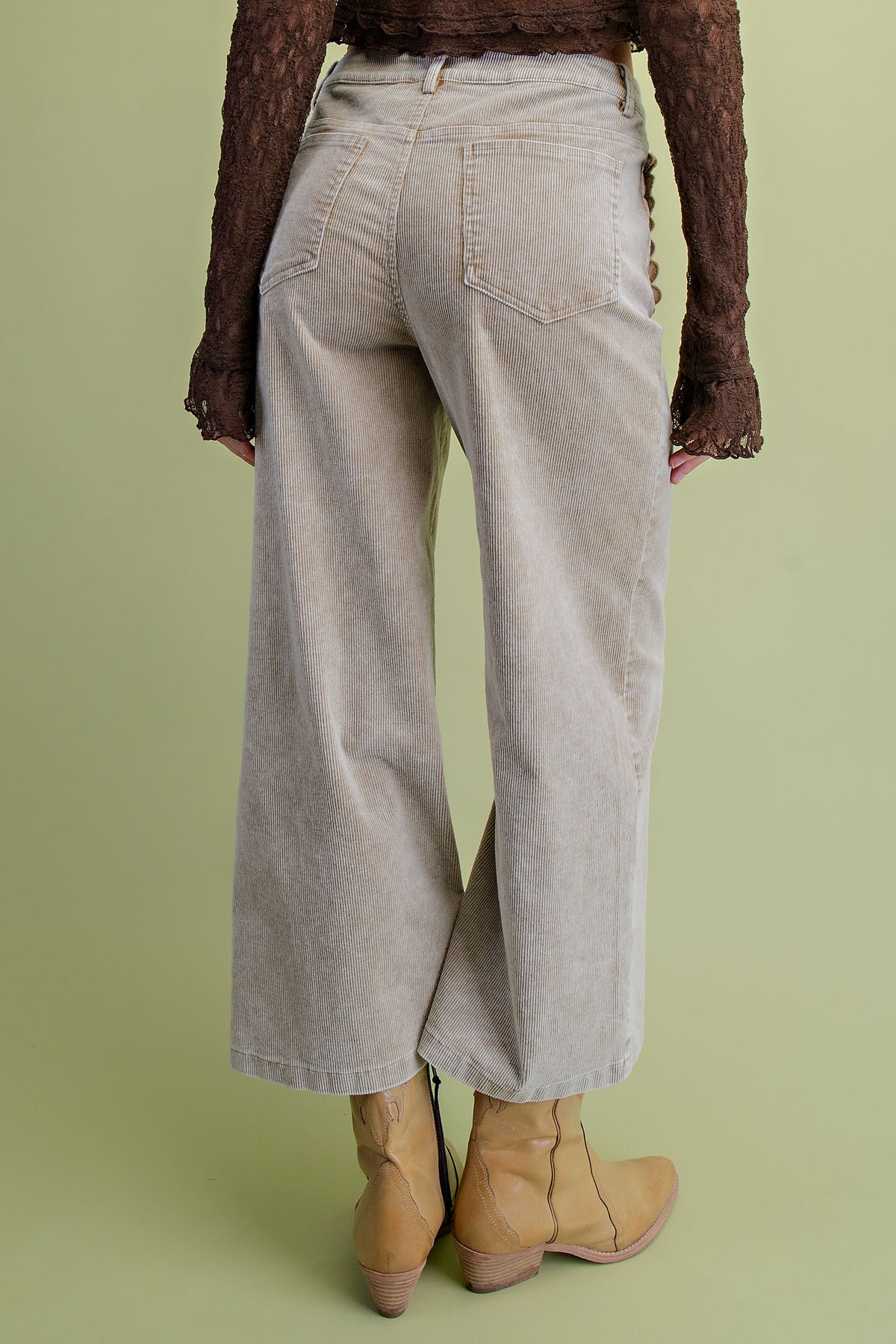 Washed Corduroy Pants in Taupe