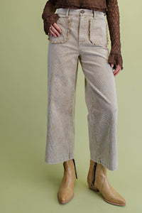 Washed Corduroy Pants in Taupe