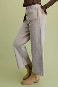 Washed Corduroy Pants in Taupe