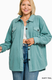 Plus OS Fleece Shacket- 2 Colors!