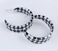 Checkered Earrings- 2 Colors!