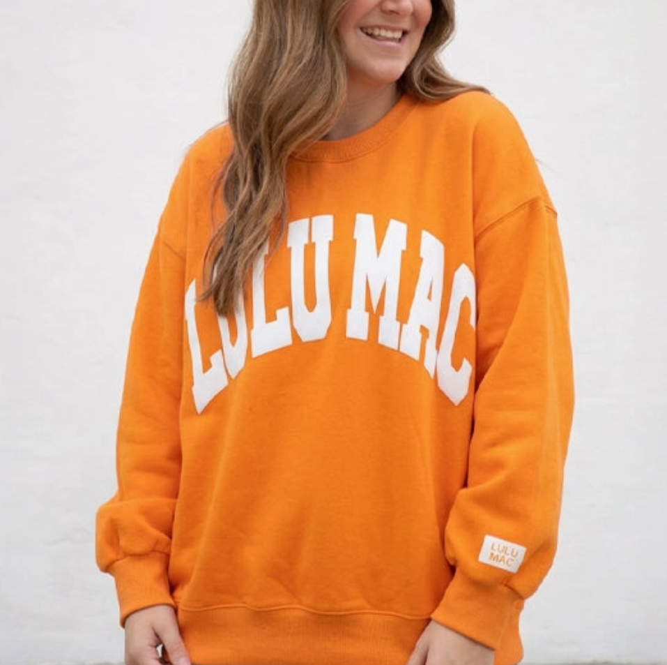 Lulu Mac Orange/White Puff