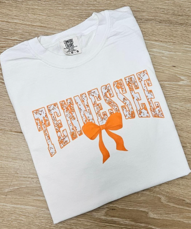 Tennessee Floral With Bow White Tee
