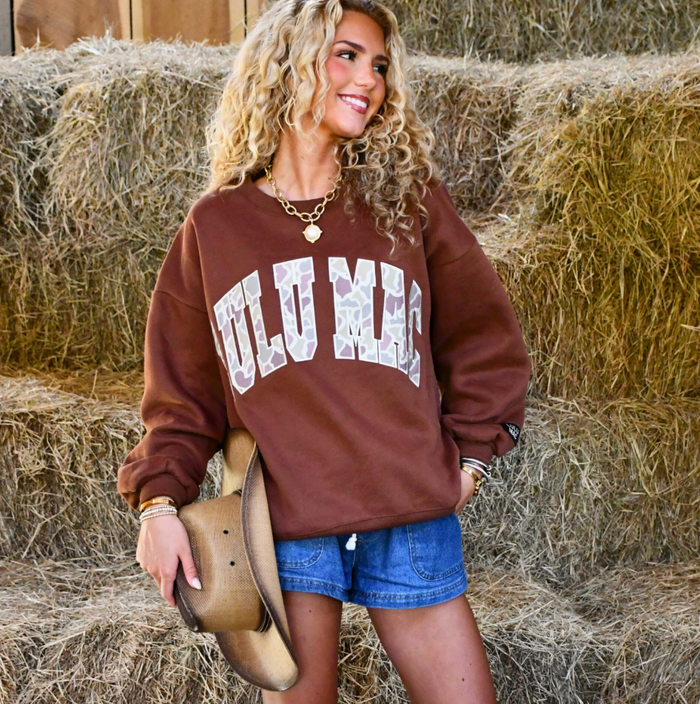 Lulu Mac Brown With Camo Stitch