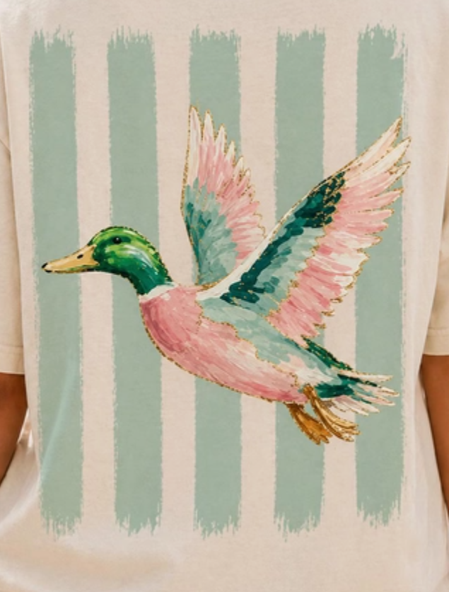 Pastel Flying Duck Tee in Ivory