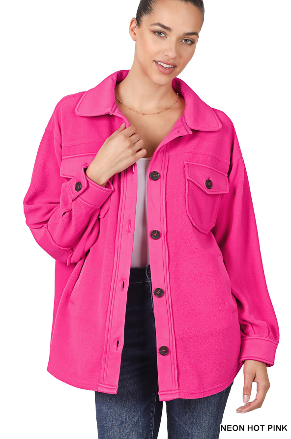 OS Fleece Shacket- 2 Colors!