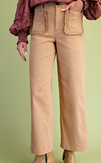 Washed Twill Pants in Khaki