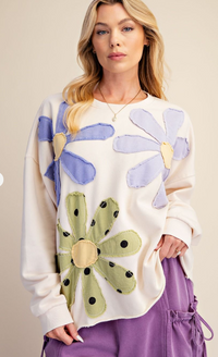 LS Flower Patch Pullover - 2 Colors!