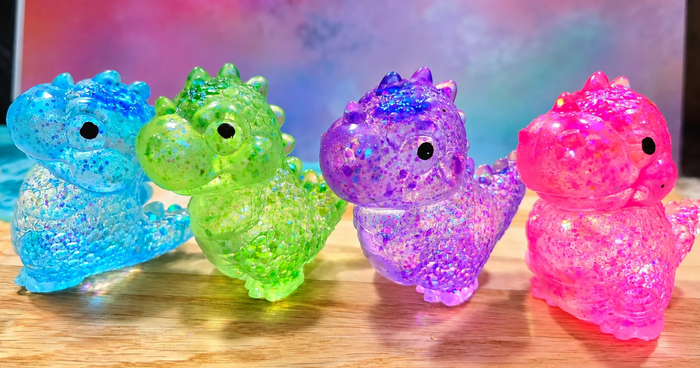 Dinosaur Glitter Squishy- 4 Colors!