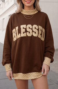 Blessed Mock Neck in Coffee