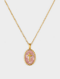 Vintage Rose Cross Necklace