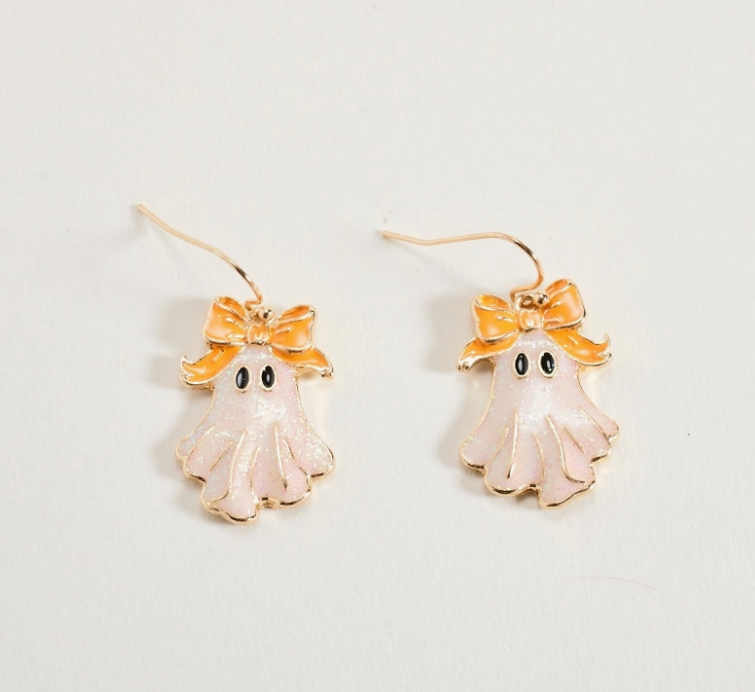 Glitter Halloween Ghost Earrings