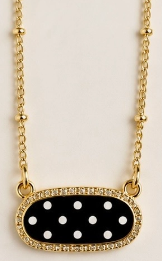 Polka Dot Necklace in Black/White