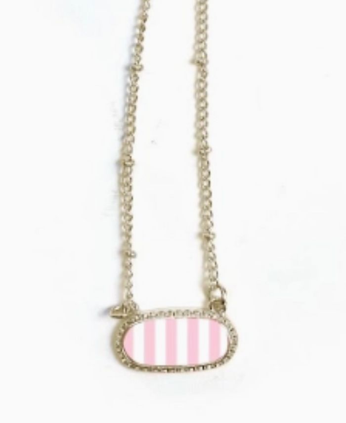 Pink Striped Necklace