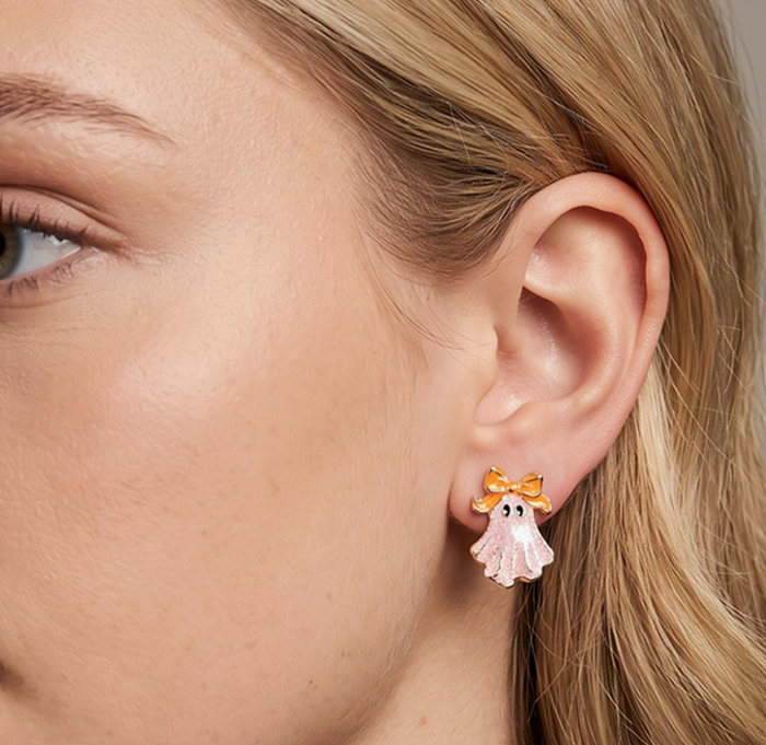 Glitter Ghost Studs