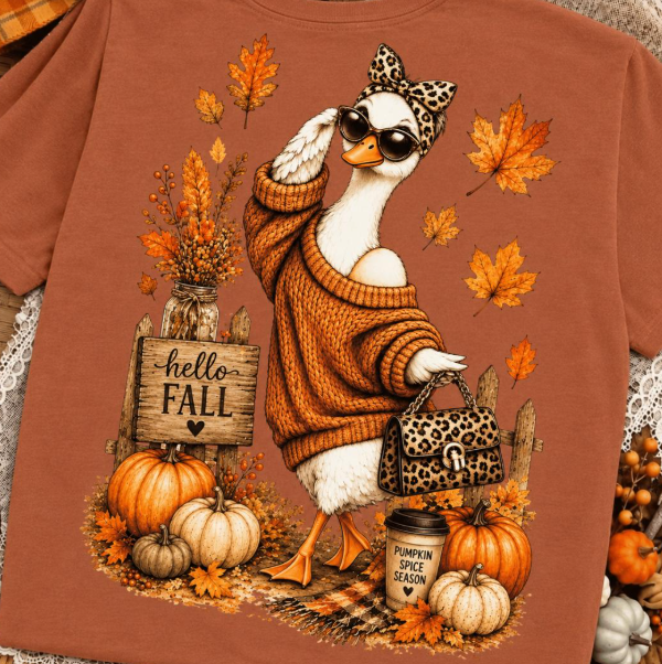 Fall Glam Goose Tee in Yam
