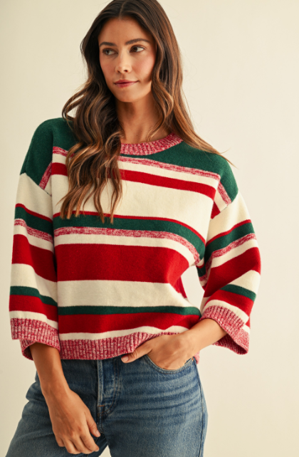 Christmas Multi Stripe Sweater